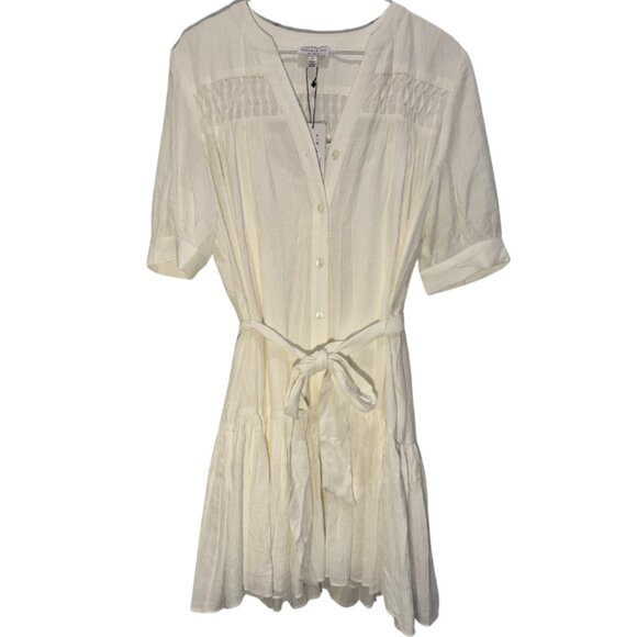 Current Air Short Sleeve Button Down Shirt Mini Dress White Size S NWT - Picture 1 of 9